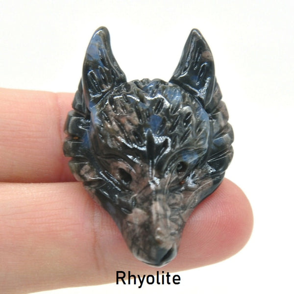 Crystal Wolf Head Pendant-ToShay.org