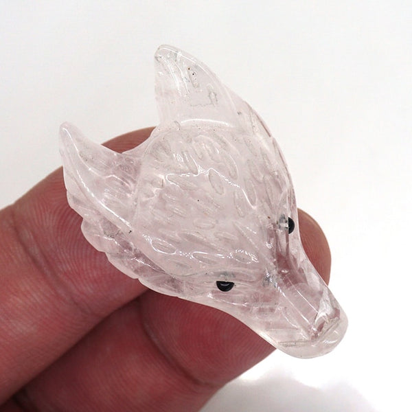 Crystal Wolf Head Pendant-ToShay.org