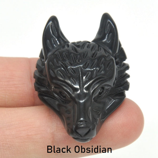 Crystal Wolf Head Pendant-ToShay.org