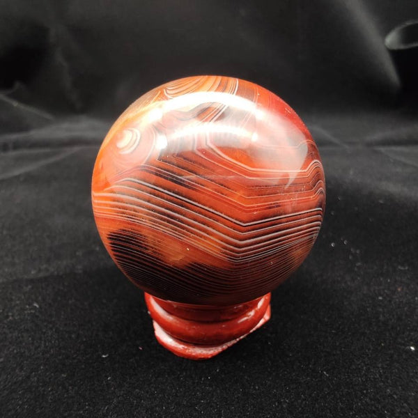 Red Silk Lace Agate Ball-ToShay.org