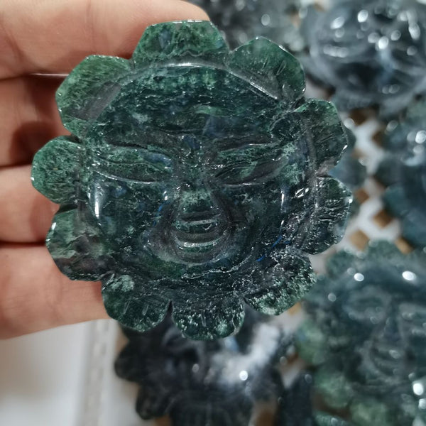 Green Geode Agate Sun Palm Stone-ToShay.org