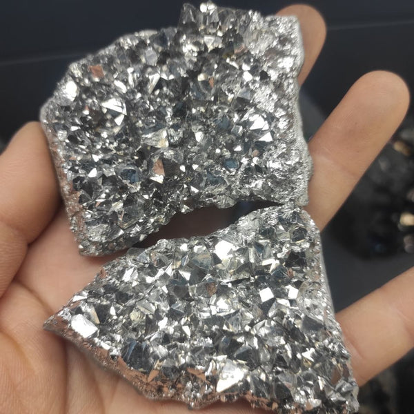 Silver Titanium Crystal Cluster-ToShay.org