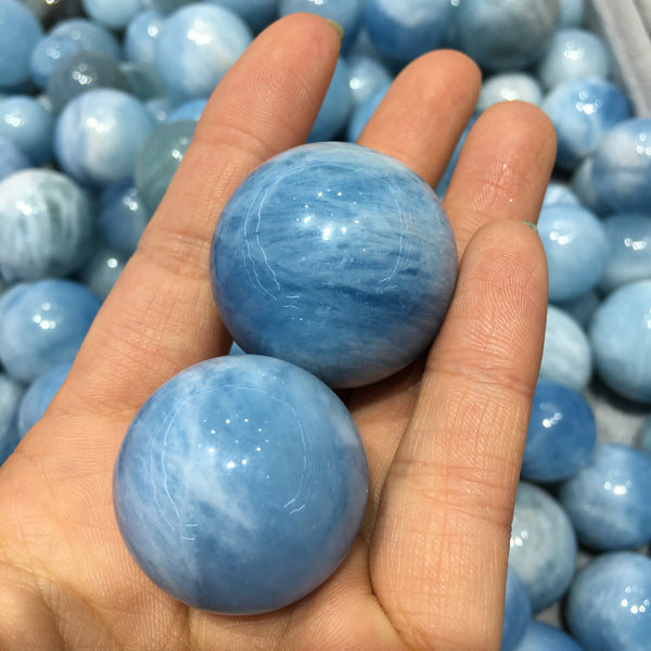 Blue Aquamarine Stone Ball-ToShay.org