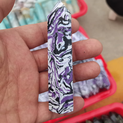 Purple Zebra Crystal Wand-ToShay.org