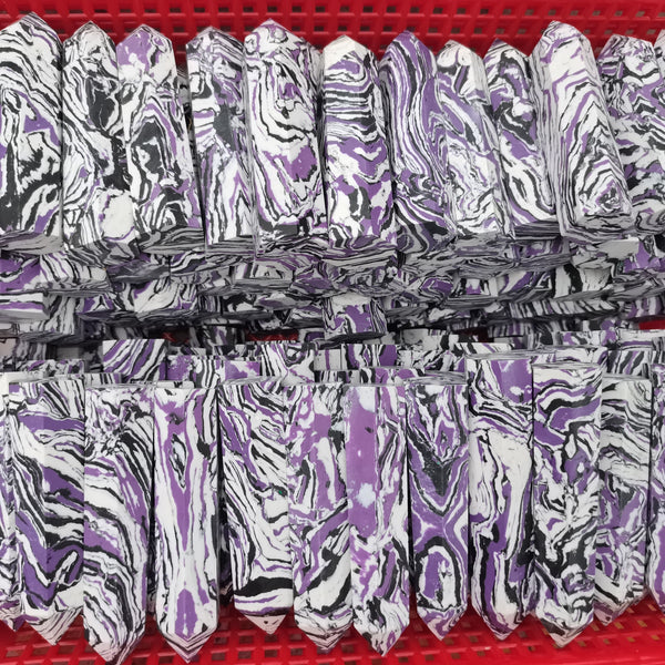 Purple Zebra Crystal Wand-ToShay.org