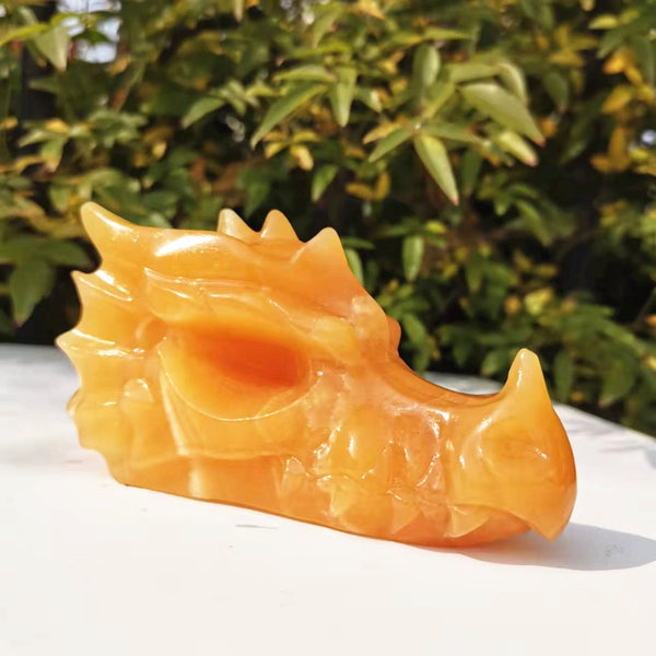 Gold Frozen Stone Dragon Head-ToShay.org