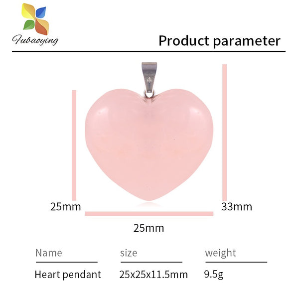 Pink Quartz Heart Pendants-ToShay.org