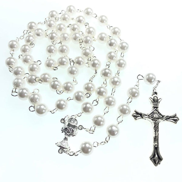 White Pearl Rosary-ToShay.org
