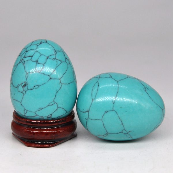 Blue Howlite Turquoise Egg-ToShay.org