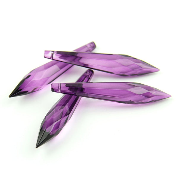 Purple Crystal Icicle Pendants-ToShay.org