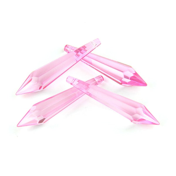 Pink Crystal Icicle Pendants-ToShay.org