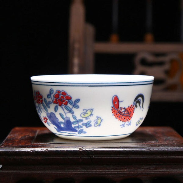 Cockfighting Porcelain Teacup-ToShay.org
