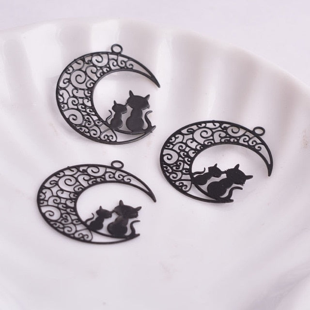 Moon and Cat Charms-ToShay.org
