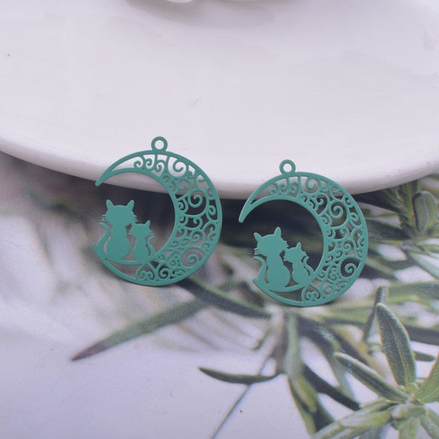 Moon and Cat Charms-ToShay.org