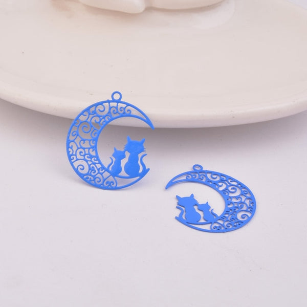 Moon and Cat Charms-ToShay.org