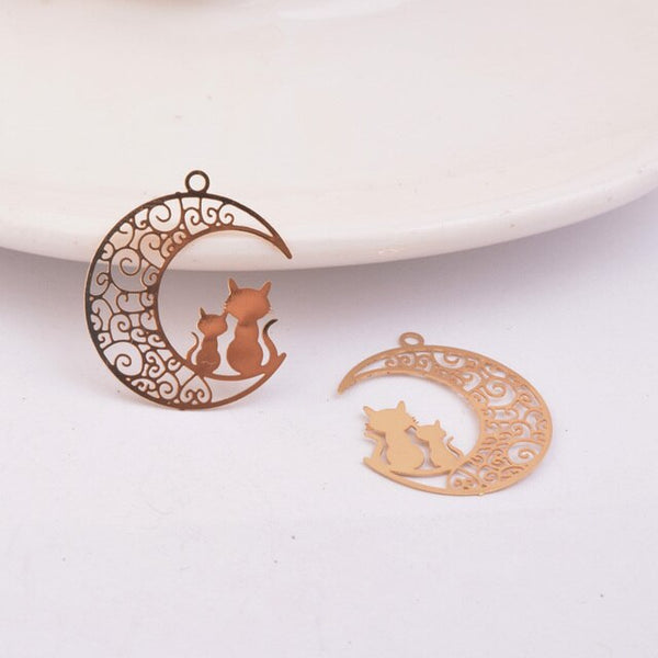 Moon and Cat Charms-ToShay.org