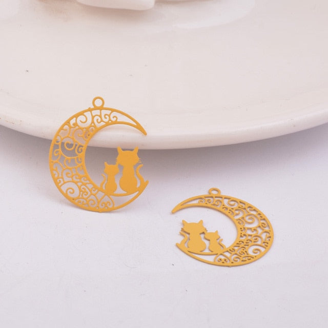 Moon and Cat Charms-ToShay.org