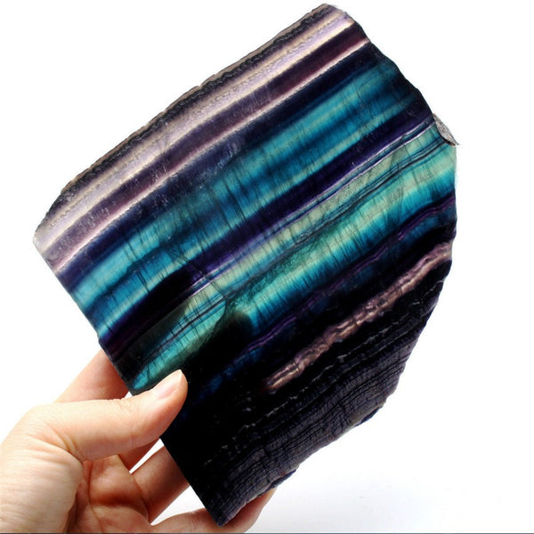 Purple Stripe Fluorite Slice-ToShay.org