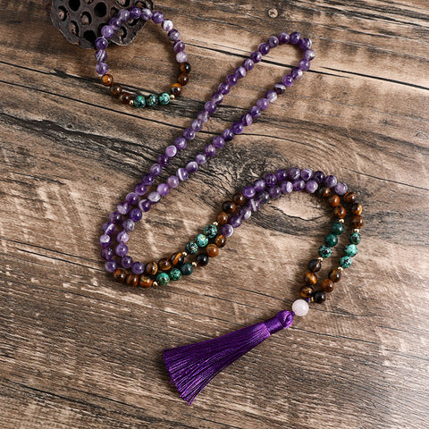 Purple Amethyst Mala Beads-ToShay.org