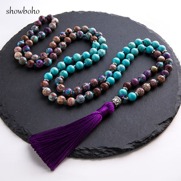 Blue Turquoise Mala Beads-ToShay.org