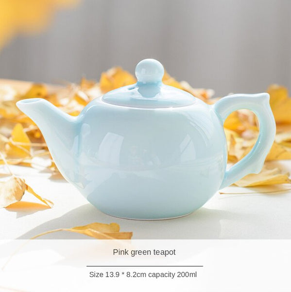 Goldfish Celadon Teapot-ToShay.org