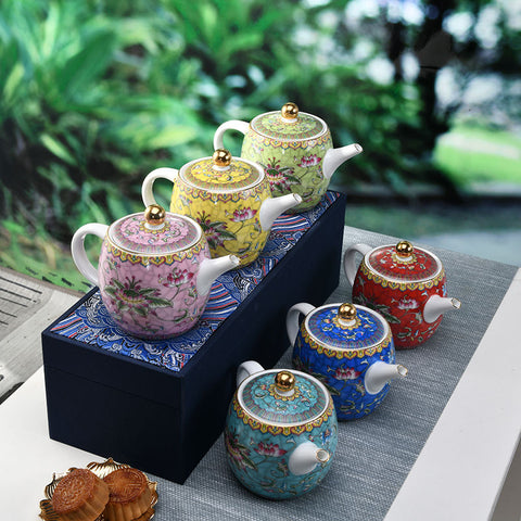 Painted Porcelain Teapot-ToShay.org
