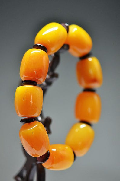 Yellow Amber Bead Bracelets-ToShay.org
