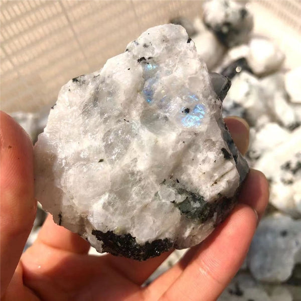 White Moonstone Rough Crystal-ToShay.org