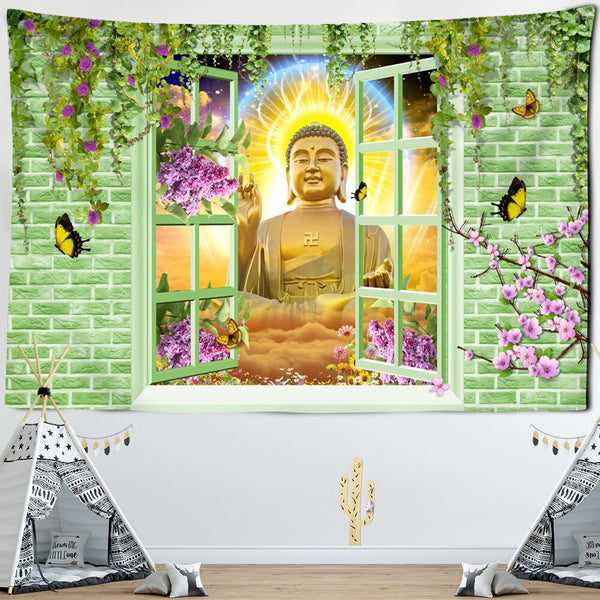 Buddha Window Tapestry-ToShay.org
