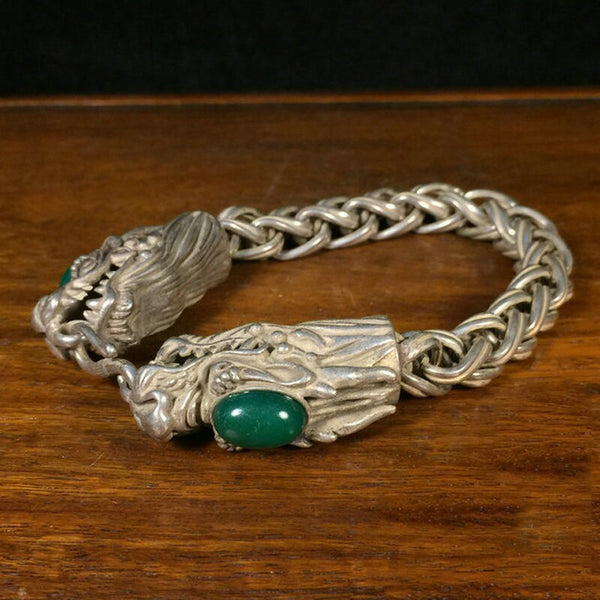 Silver Dragon Amulet Bracelet-ToShay.org