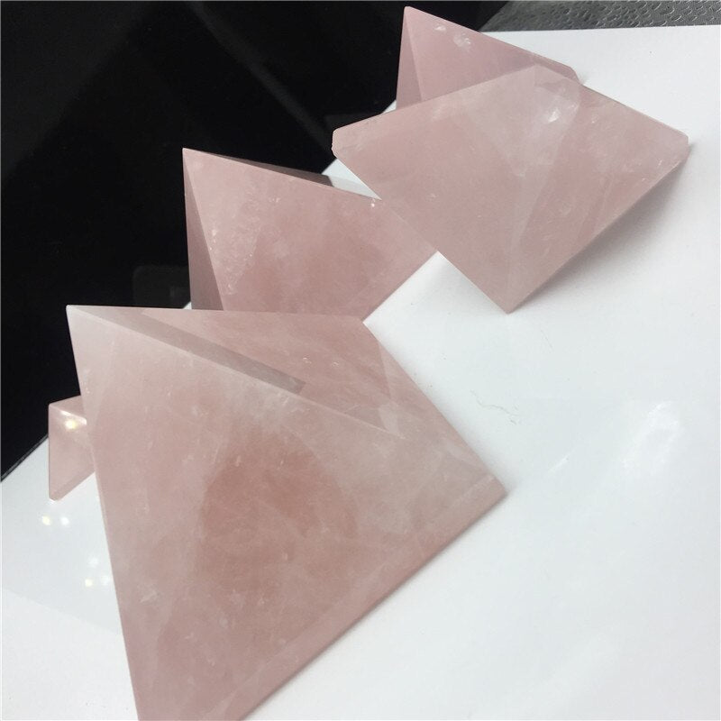 Pink Rose Quartz Crystal Pyramids-ToShay.org