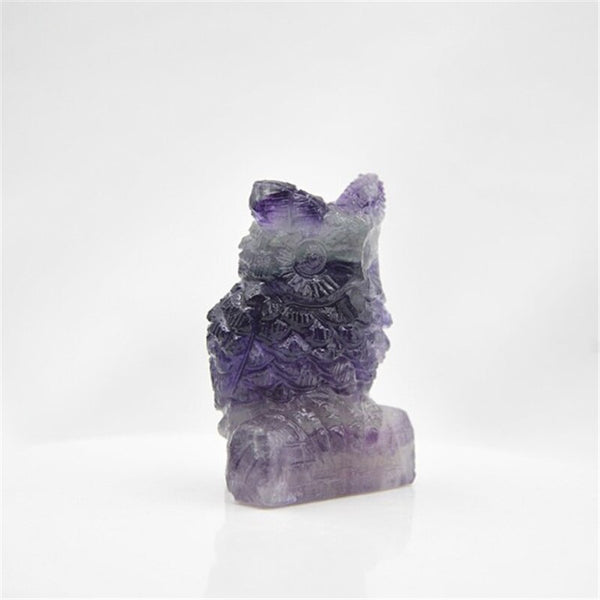 Purple Stripe Fluorite Owl-ToShay.org