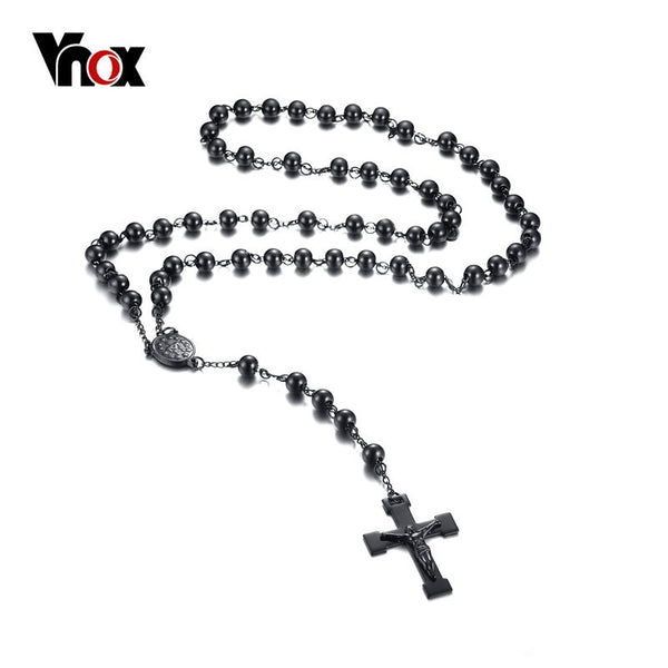 Black Steel Rosary Beads-ToShay.org