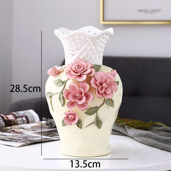 Rose Flower Ceramic Vases-ToShay.org