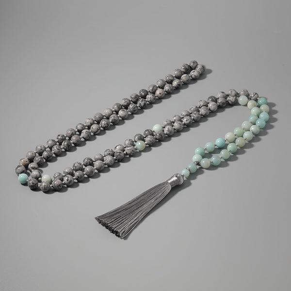 Grey Map Stone Prayer Beads-ToShay.org