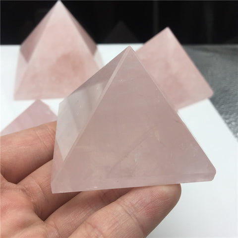 Pink Rose Quartz Crystal Pyramids-ToShay.org