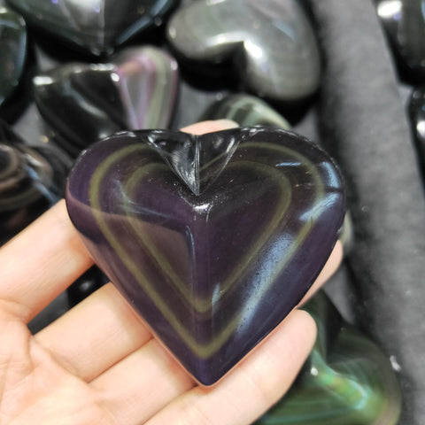 Black Obsidian Rainbow Heart-ToShay.org