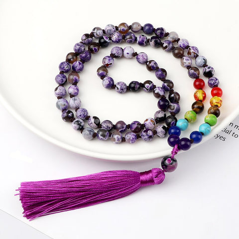 Purple Fire Stone Mala Beads-ToShay.org
