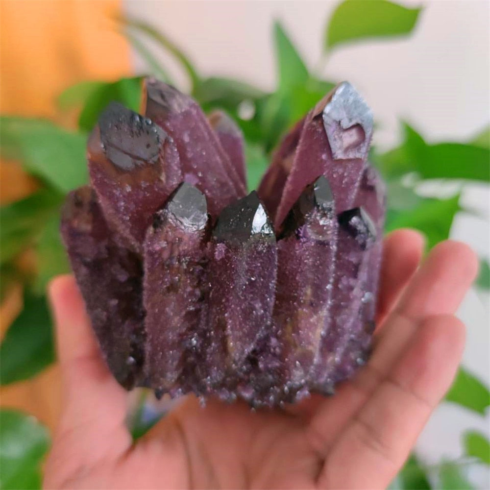 Purple Ghost Quartz Crystal Cluster-ToShay.org