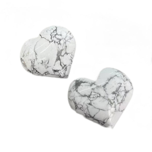 White Howlite Stone Heart-ToShay.org