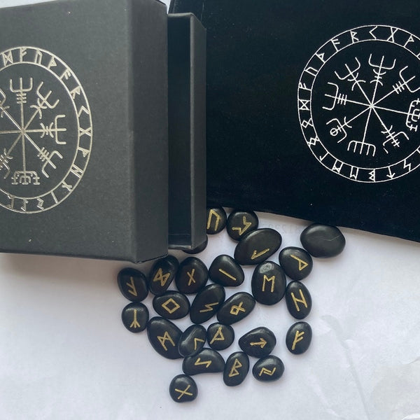 Black Riverstones Viking Rune Stones-ToShay.org