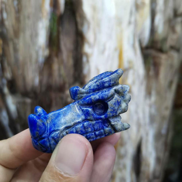 Blue Lapis Lazuli Dragon Head-ToShay.org