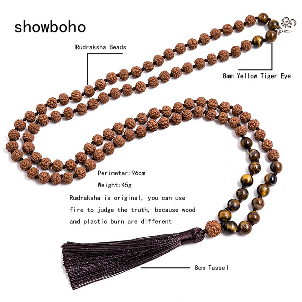 Rudraksha Mala Necklace-ToShay.org