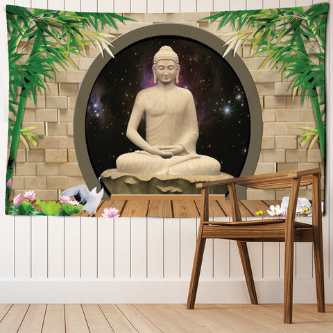 Buddha Bamboo Tapestry-ToShay.org