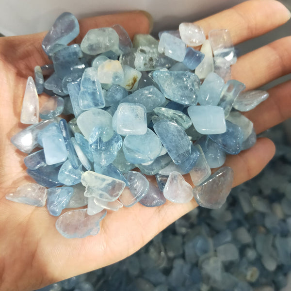 Blue Aquamarine Crystal Pebbles-ToShay.org