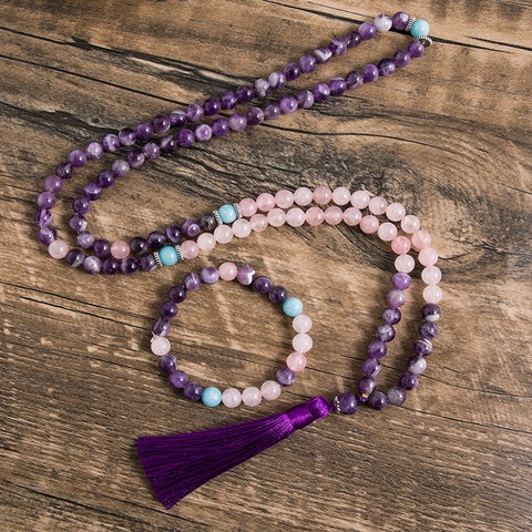 Purple Amethyst Mala Beads-ToShay.org