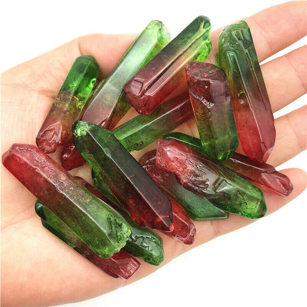 Red Green Aura Crystal Chips-ToShay.org