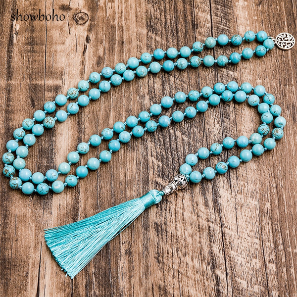 Blue Turquoise Mala Beads-ToShay.org