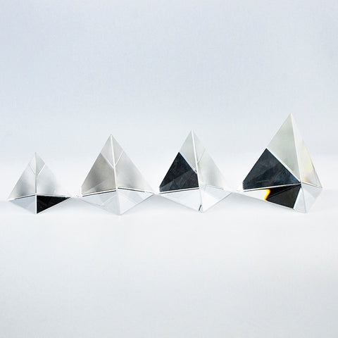 Clear Polyhedral Crystal Pyramid-ToShay.org