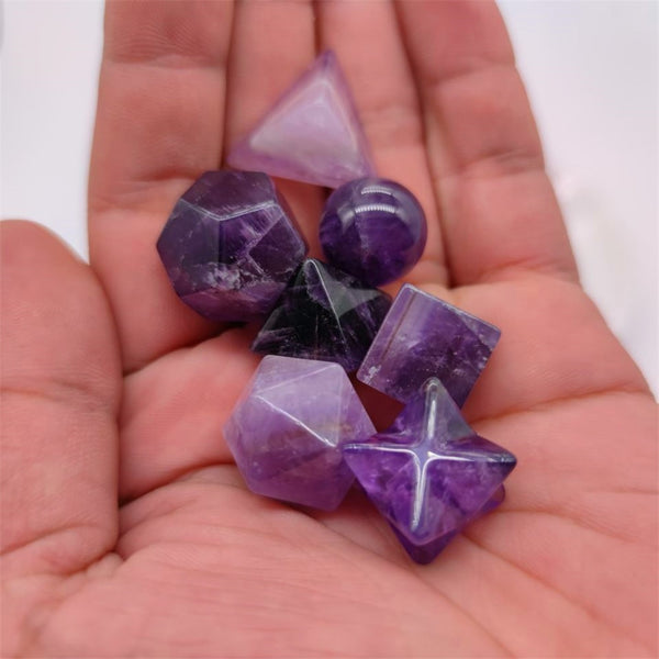 Purple Amethyst Platonic Solids-ToShay.org